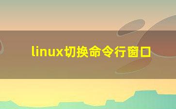 linux切换命令行窗口？