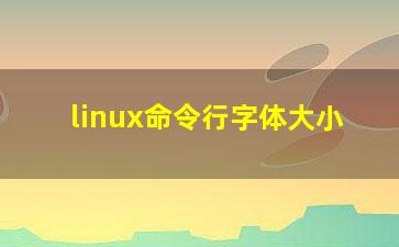 linux命令行字体大小？