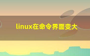 linux在命令界面变大？