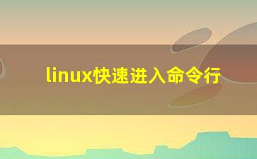 linux快速进入命令行？