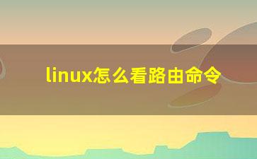 linux怎么看路由命令？