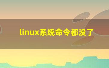 linux系统命令都没了？