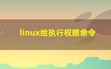 linux给执行权限命令？